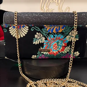 ‼️SALE‼️ *EUC* ALDO, Embellished Black and Multicolor Clutch/Wallet On Chain thumbnail 3