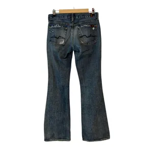 7 For All Mankind boot cut distressed bejeweled denim jeans Excellent Like New! thumbnail 5