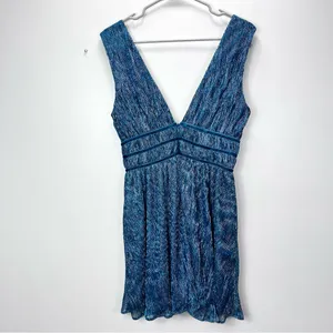 Lulus Smokeshow Teal Metallic Sleeveless‎ Mini Dress MEDIUM thumbnail 7