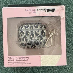 Kate Spade Black and Tan Leopard AirPods Holder thumbnail 1