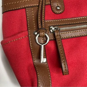 Fossil red‎ canvas handbag thumbnail 2
