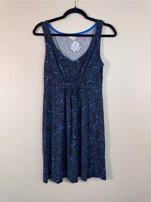 Boden Blue Black Printed Mini Dress Womens 8P Stretch Comfort Sleeveless Casual thumbnail 12