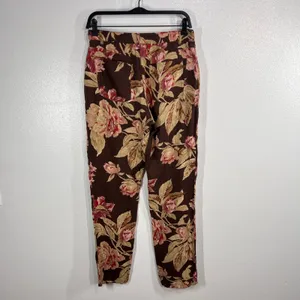 Lauren Ralph Lauren Floral Linen Blend Pants Womens Size‎ 6 Brown Pink Beige thumbnail 3