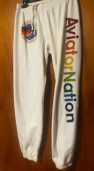 Aviator Nation light-Cream Logo sweats thumbnail 1