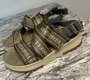 Merrell Olive and Orange Strap Sandals thumbnail 1