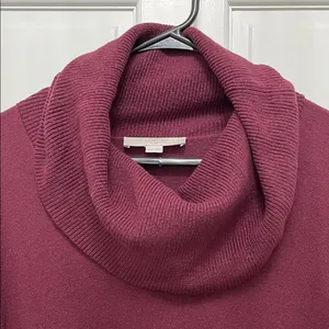 LOFT Plus Rich Burgundy Turtle Neck Sweater Dress - Size 16/18 thumbnail 2