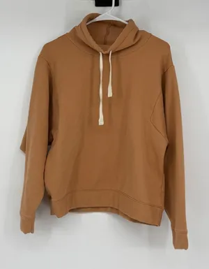 Madewell MWL Ribbed Funnel Neck Sweatshirt Pullover‎ Tan Brown M thumbnail 1