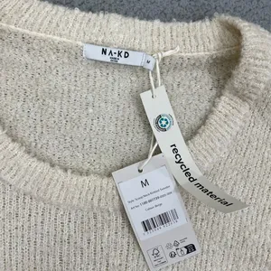 NA-KD‎ Knitted Sweater Women M Ivory Scoop Neck Pullover NWT thumbnail 2