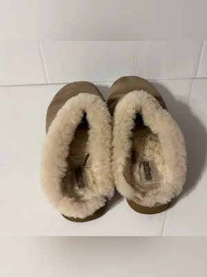 UGG cluggette leather sheepskin slippers womens size 8 thumbnail 7