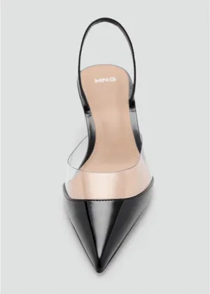 New Mango Black Pointed Slingback Pump with Clear Panel Accent Sz 8,5 thumbnail 2