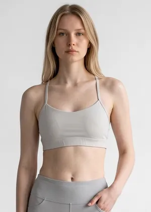 Lululemon Flow Y white sports bra Athleisure Racerback Yoga Size 6 thumbnail 1