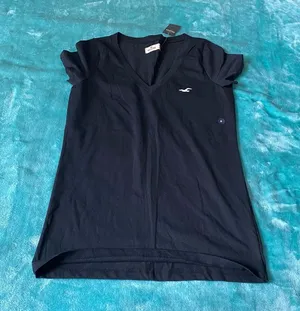 Hollister Women Black V Neck Tee thumbnail 1