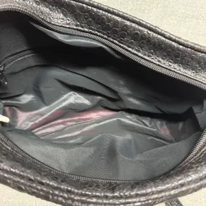 Vintage Black Faux Reptile Leather Crossbody Bag Small Western Boho‎ Y2K thumbnail 4