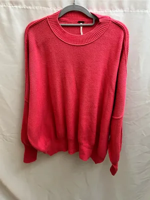 Free People Pink Oversized Dolman Sleeve Knit Sweater Women’s Small thumbnail 1