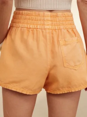 NWT Aerie Babewatch High Waisted Pull On Shorts Orange xl beach summer casual thumbnail 2
