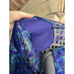illusion dress tank tiered flutter front jacket purple blue green thumbnail 16