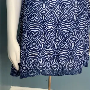 Minkpink wild catch blue & white geometric print tunic swim coverup medium thumbnail 7