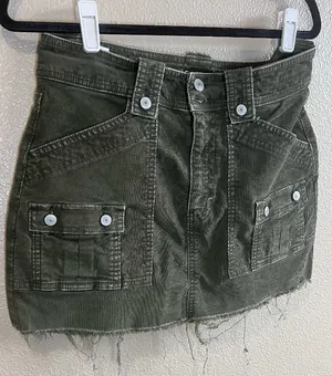 American eagle Olive Green Mini Skirt‎ summer size 8 stretch thumbnail 1