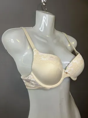 Victoria's Secret Body By Victoria Bra Womens 32B Beige Lace T-Shirt Padded thumbnail 2