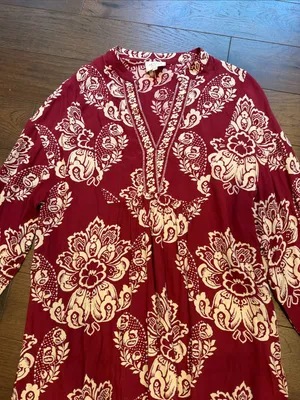 Sézane Boheme Midi Dress in Ornamental Print Size 38 - C11-644 thumbnail 5