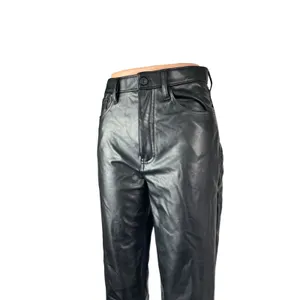 Abercrombie & Fitch Faux Vegan Leather High Rise Straight Trousers Dress Pants 4 thumbnail 2