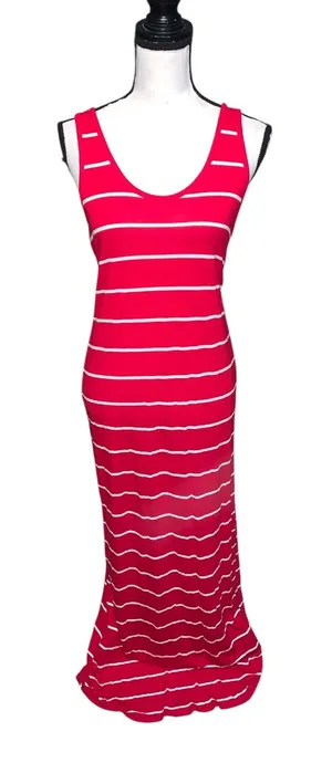 Great Northwest Indigo Red with White Stripes Sleeveless Maxi Dress thumbnail 1