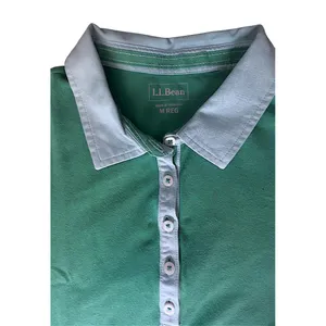 L.L.Bean Womens Green Blue Relaxed Fit Short Sleeve‎ Polo Shirt Size M thumbnail 4