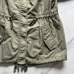 Banana Republic Hooded Anorak Jacket Sage Green Rain Utility Coat Size Small thumbnail 6