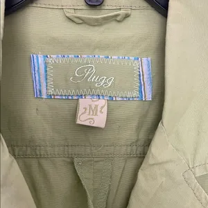 Plugg Light Green Cotton Blazer with Bow Pocket Accents thumbnail 2