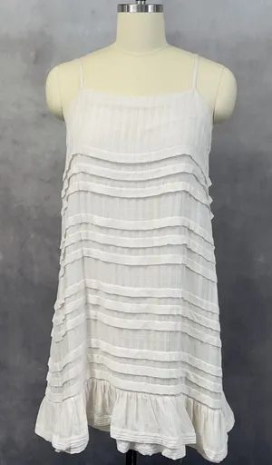 Saltwater Luxe Tiered Mini Dress‎ Women Medium Ruffle Boho Coastal Clean Girl thumbnail 1