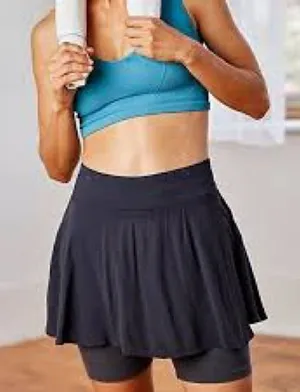 FP Movement Free People Charcoal Ballet All Day Mini Skirt With Shorts NWT‎ thumbnail 1