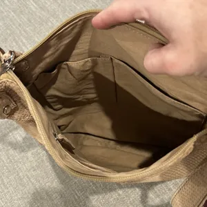 Fossil Brown Leather Crossbody Cowhide Purse Tan Brown Zipper Closure thumbnail 7