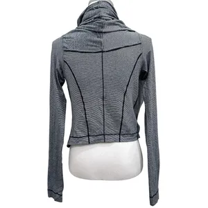Lululemon Iconic‎ Wrap Surplice Top Wee Stripe White Black Size 2 Lounge Active thumbnail 3