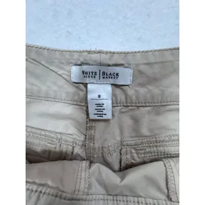 White House Black Market Tan Cargo Shorts Womens 8 Khaki Utility Stretch Cotton thumbnail 4