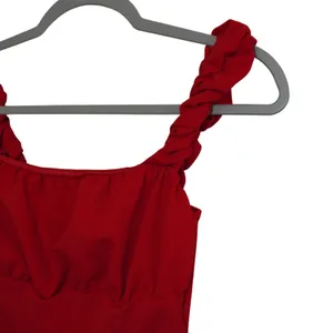 Lulus Size‎ Small Red Ruffle Strap Maxi Dress Square Neck Column Gown Wedding thumbnail 7