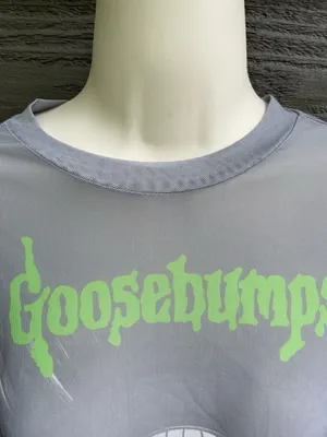 Y2K Horrorcore Goosebumps Slappy Mesh Crop Top Long Sleeve Goth Grunge Size M thumbnail 10