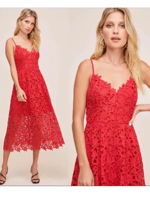 ASTR The Label LACE A LINE MIDI DRESS Sz: S thumbnail 2