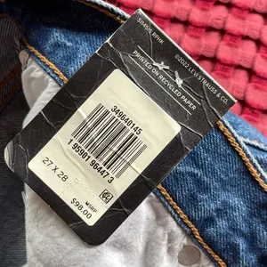 Levi’s Wedgie Straight Jeans Women’s 27x28 Blue High Rise Distressed 100% Cotton NWT thumbnail 5