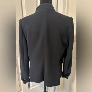 NWT DKNY Black Military Blazer Jacket Double-Breasted Gold Button Stand Collar thumbnail 9