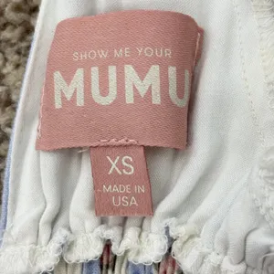 Show Me Your Mumu Mini Dress Womens XS Striped Floral Puff Sleeve Linen‎ Pockets thumbnail 9