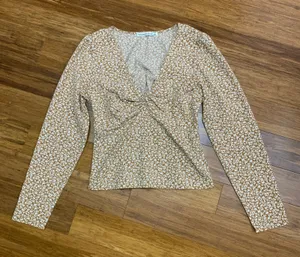 Abercrombie & Fitch Floral Print Long‎ Sleeve Top Smocked Back Women Size Small thumbnail 1