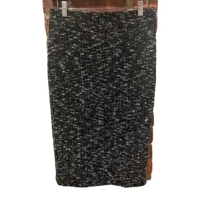 NWT Ann Taylor Marled Knit Pencil Skirt Black White Size 2 Work Office thumbnail 2
