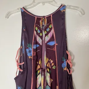 NEW! Free People Dream free wine floral swing tunic dress top size small thumbnail 8
