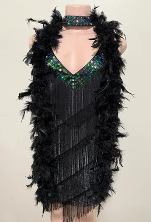 Flapper Costume woman dress size XL with accessories pictured halloween dress up thumbnail 1