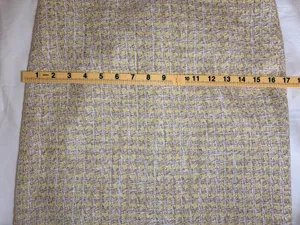 Ann Taylor Petite Yellow Tweed Pencil Skirt 4P Metallic Fringe thumbnail 8