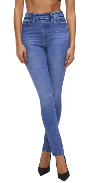 Good American Power Stretch Pull On Skinny Jeans Womens‎ Size Small Indigo Blue thumbnail 1