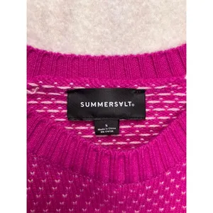 Summersalt Sweater Womens Small‎ Pink Wool Cashmere Balloon Sleeve Crew FLAW thumbnail 2