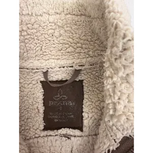 Prana Faux Leather Shearling Jacket Brown Cream Full Zip Women's Small thumbnail 4