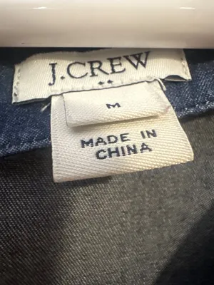 J Crew Womens Medium Chambray Shift Dress Ruffle Tie Sleeve V Neck Blue thumbnail 3