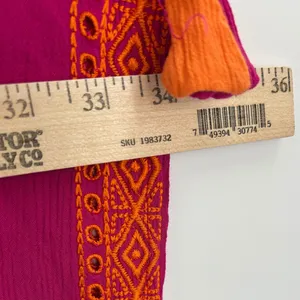 Soft Surroundings‎ Womens Fuchsia Orange Embroidered Kaftan Swim Coverup Sz S/M thumbnail 9